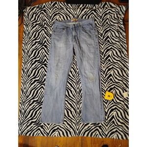 Vintage Y2K Lee Jeans Mens 36x34 Blue Denim Relaxed Bootcut Light Wash Western